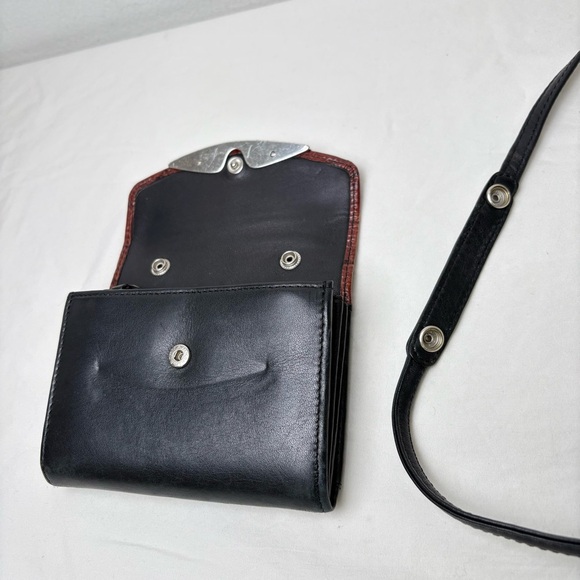 BRIGHTON Vintage ‘96 Crocodile Embossed Leather Wallet Crossbody Removable Strap - Picture 9 of 15